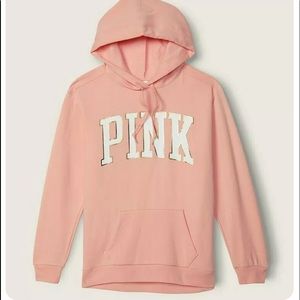 Victoria Secret  *PINK* EVERYDAY LOUNGE CAMPUS PULLOVER Rosy Nectarine XXL